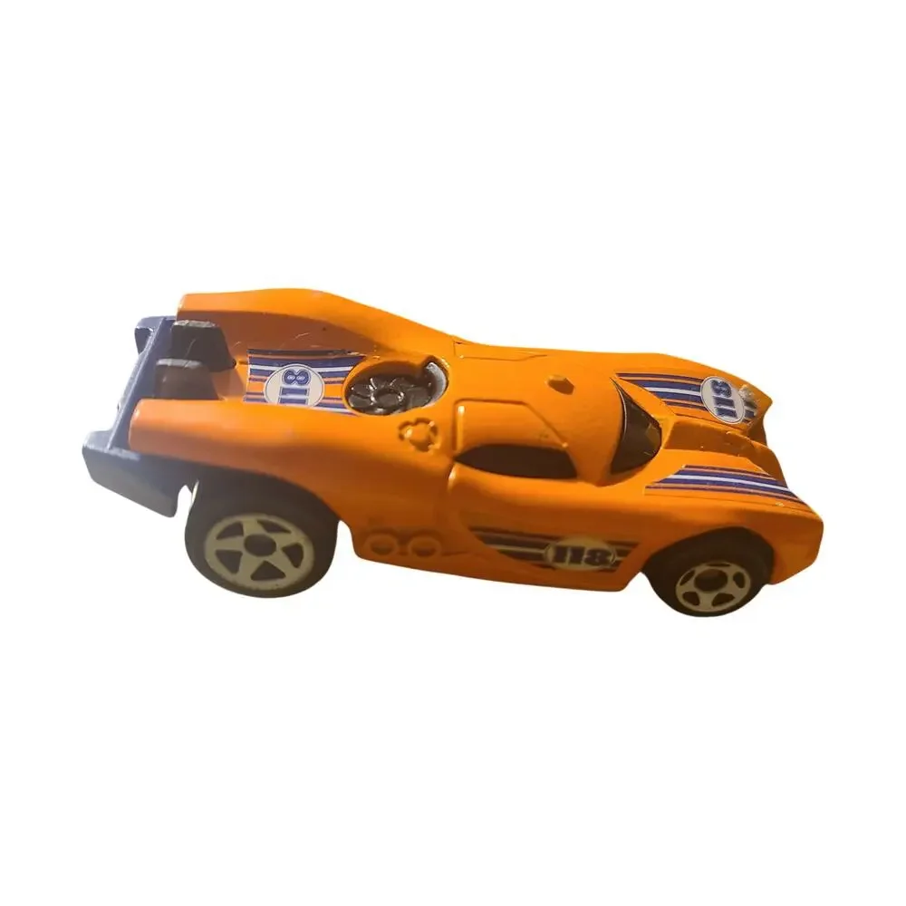2009 Hot Wheels Orange Race Car #118, Made for McDonald's, Made in Vietnam